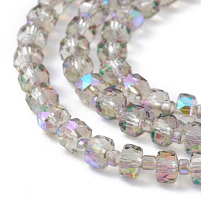 Transparent Electroplate Glass Beads Strands EGLA-F153-HR01-1