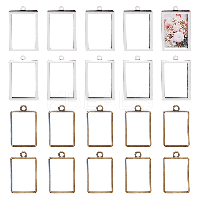 Rack Plating Alloy Photo Locket Pendants PALLOY-OC0001-59-1