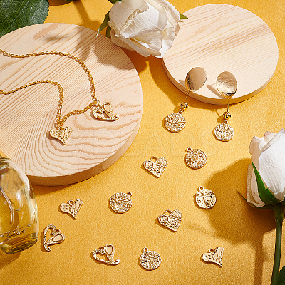 24Pcs 6 Style Alloy Pendants FIND-BC0001-97-1