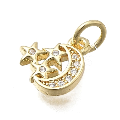 Brass Micro Pave Cubic Zirconia Charms KK-D431-020C-G-1
