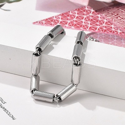 304 Stainless Steel Column Link Chain Bracelets for Women BJEW-F488-50P-1