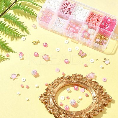 DIY Round Acrylic & Glass Beads Bracelets Jewelry Kits DIY-FS0006-29A-1