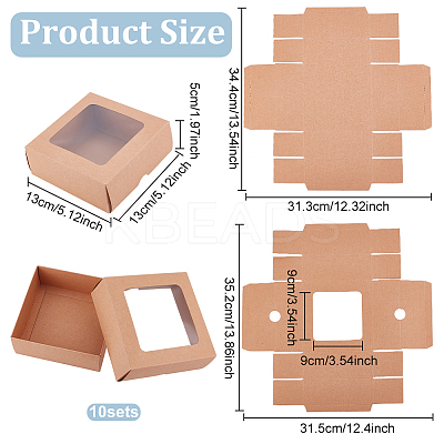 Folding Kraft Paper Cardboard Jewelry Gift Boxes CON-WH0092-25C-1