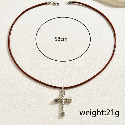 Retro Alloy Hip-hop Style Cross Pendant Necklaces LE7293-1-1