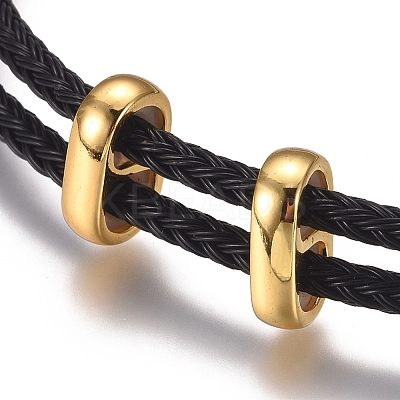 Adjustable 304 Stainless Steel Wire Rope Cord Bracelets Making AJEW-D047-01G-A01-1