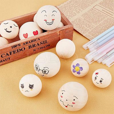 Natural Wooden Round Ball WOOD-PH0001-17-WH-1