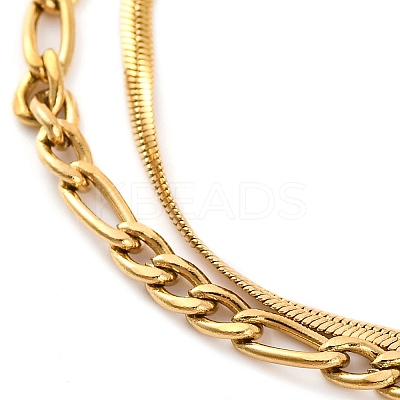 304 Stainless Steel Multi-Strand Chain Bracelets BJEW-G711-03B-G-1