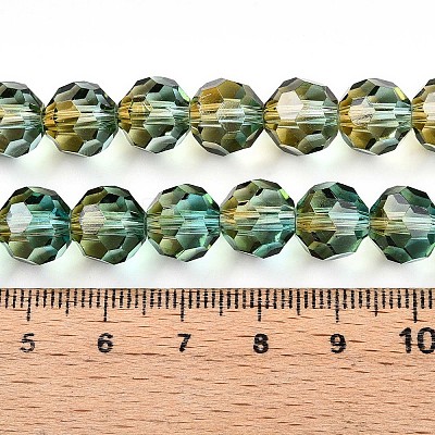 Baking Paint Transparent Glass Beads Strands DGLA-A035-T10mm-A08-1