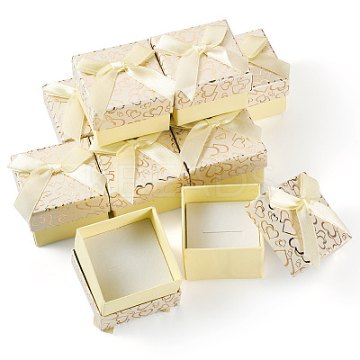 Bowknot Cardboard Paper Ring Gift Storage Boxes CON-TAC0001-16F-1
