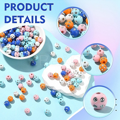 150Pcs Opaque Acrylic Beads MACR-YW0004-21A-1