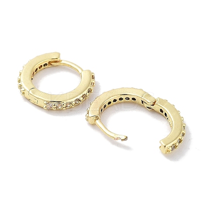 Brass Pave Cubic Zirconia Hoop Earrings for Women EJEW-L269-122G-1