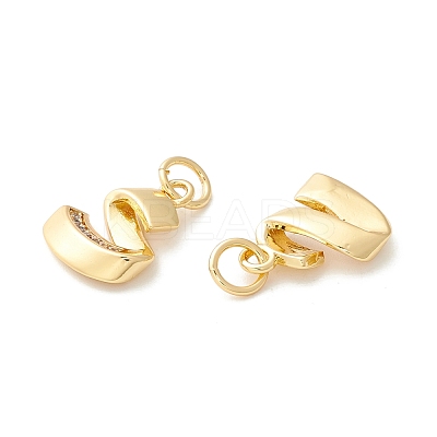 Rack Plating Eco-friendly Brass Micro Pave Clear Cubic Zirconia Charms KK-D072-01G-S-NR-1