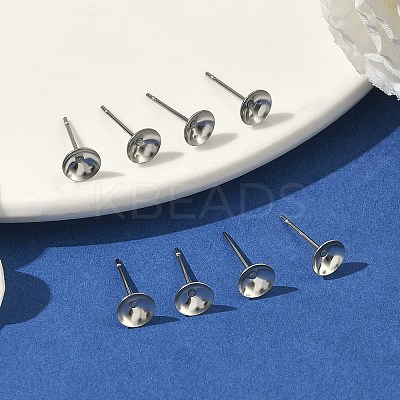 Non-Tarnish 304 Stainless Steel Post Stud Earring Findings X-STAS-R063-50-1