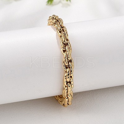 667 Stainless Steel(Grade 201 Equivalent) Chain Bracelets BJEW-P351-01B-G-1