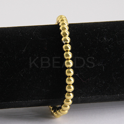 6MM Adjustable 304 Stainless Steel Round Beaded Stretch Bracelets for Women UQ9222-1-1