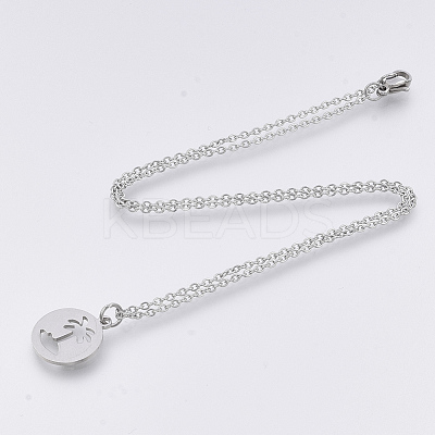 Non-Tarnish 201 Stainless Steel Pendant Necklaces NJEW-T009-JN133-40-1-1