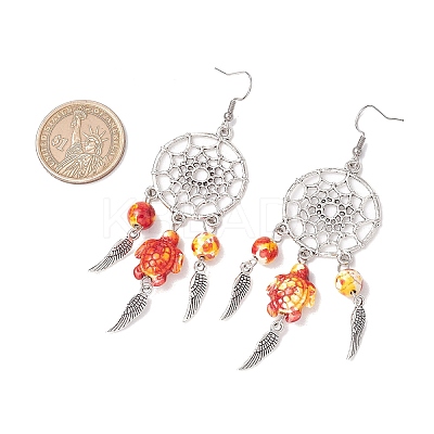 5Pairs 5 Colors Alloy & Synthetic Turquoise Chandelier Earrings EJEW-JE06339-01-1