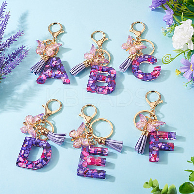 Resin Butterfly Pendant Keychains KEYC-TAC0034-03C-1
