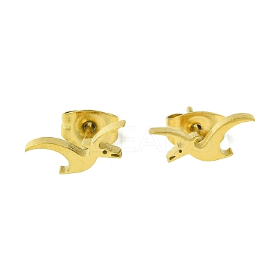 Cute Little Animal Theme 304 Stainless Steel Stud Earrings LS-EJEW-B041-04I-G-1