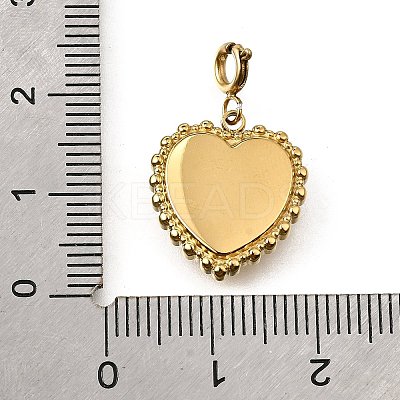Heart with Star 304 Stainless Steel Rhinestone Pendant Decorations STAS-H202-04G-02-1