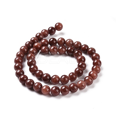 Natural Mashan Jade Round Beads Strands G-D263-8mm-XS05-1