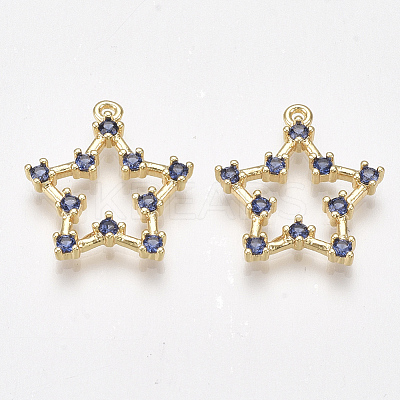 Brass Cubic Zirconia Pendants KK-T038-505E-1