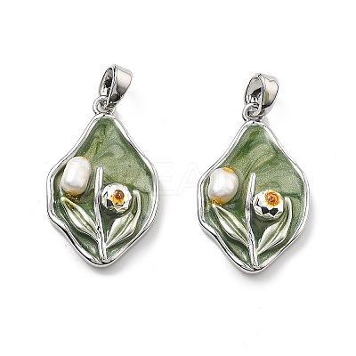 Brass Enamel Pendants KK-B129-25P-01-1