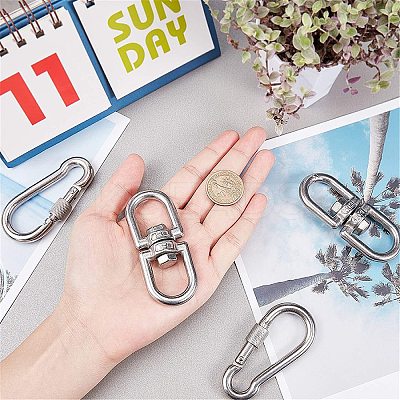 304 Stainless Steel Double Eye Swivel Clasps STAS-NB0004-28P-1