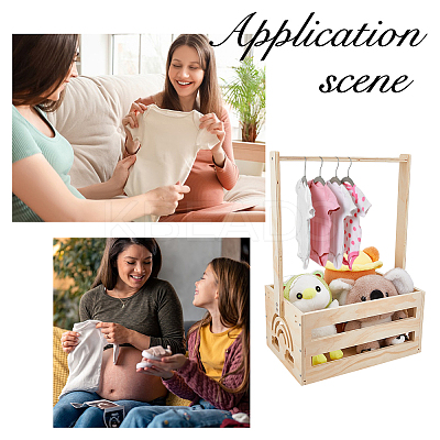 Rectangle Wooden Baby Shower Closet Crates ODIS-WH0099-102A-1