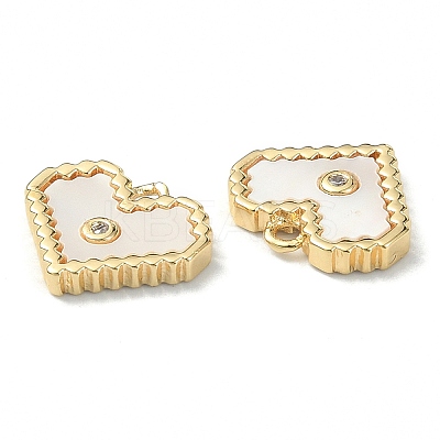 Brass Micro Pave Cubic Zirconia Charms KK-B072-18G-1
