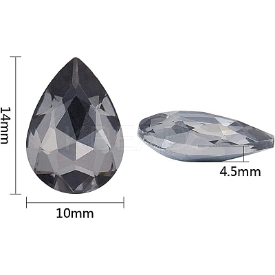 Pointed Back Glass Rhinestone Cabochons RGLA-OC0001-10-1