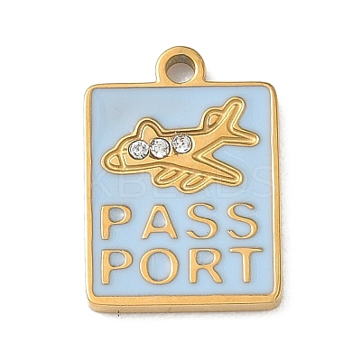304 Stainless Steel Enamel Pendants STAS-I369-08G-02-1
