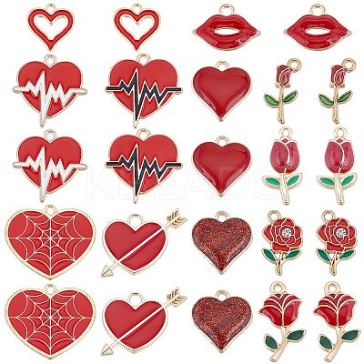 48Pcs 12 Style Alloy Enamel Pendants ENAM-SC0004-54-1
