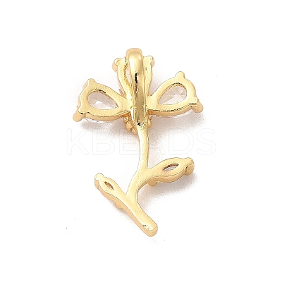 Rack Plating Brass Micro Pave  Cubic Zirconia Pendants KK-B068-23G-1
