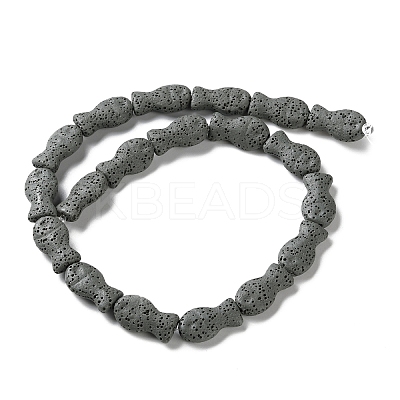 Fish Dyed Natural Lava Rock Beads Strands G-O126-01A-11-1