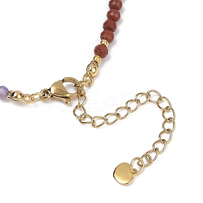 Chakra Natural Mixed Gemstone Chips Beaded Bracelets for Women BJEW-JB11631-01-1