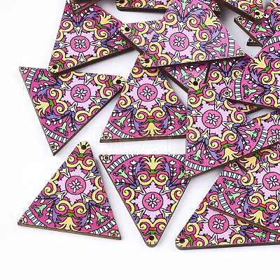 Printed Basswood Pendants WOOD-S045-013C-1