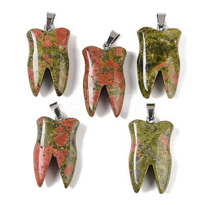 Natural Unakite Pendants G-G115-01G-1