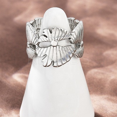 304 Stainless Steel Adjustable Open Cuff Rings for Women RJEW-K299-01P-1