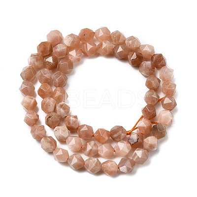 Natural Peach Moonstone Beads Strands G-Z119-A18-01-1