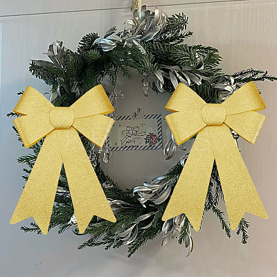 Christmas PVC Glitter Bowknot AJEW-SP0003-72C-02-1