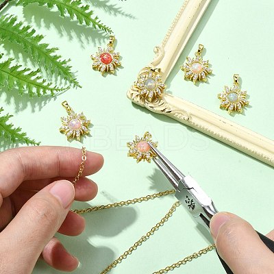 6Pcs 6 Colors Rack Plating Brass Pendants KK-CJ0002-42-1