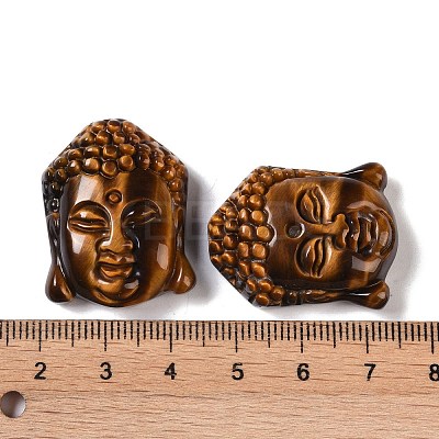 Natural Tiger Eye Carved Pendants G-I361-01B-1