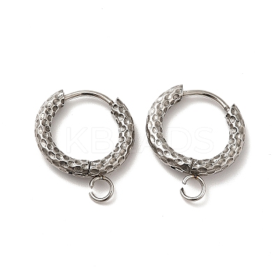 Tarnish Resistant 201 Stainless Steel Hoop Earrings Findings STAS-I695-02B-1