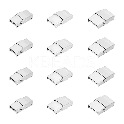 12Pcs 3 Styles 201 Stainless Steel Watch Band Clasps STAS-UN0059-76-1