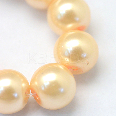 Baking Paint Pearlized Glass Pearl Round Bead Strands HY-Q003-10mm-61-1