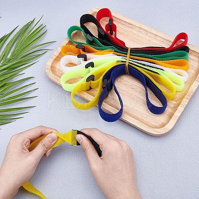 SUPERFINDING 16Pcs 8 Color Reusable Nylon Cable Ties FIND-FH0002-20-1