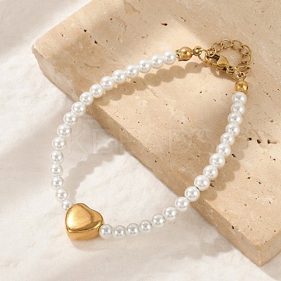 Plastic Imitation Pearl Beads Bracelets for Women BJEW-M056-10G-04-1