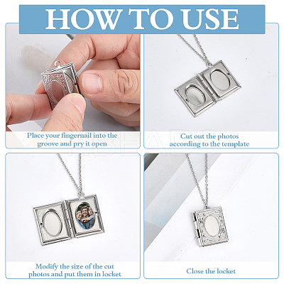 16Pcs 316 Stainless Steel Locket Pendants STAS-ME0003-42-1