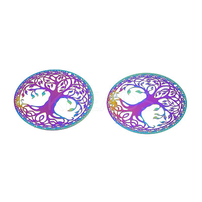 Ion Plating(IP) 201 Stainless Steel Filigree Pendants LS-STAS-S118-108-1